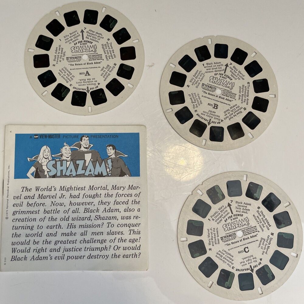 VIEW MASTER SHAZAM  "The Return of Black Adam" - 3 Disks